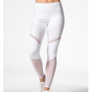 alo Yoga Sheila Moto Mesh Glossy Leggings White S